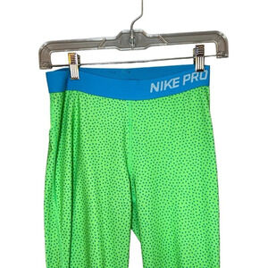 Nike legging green blue dots polyester spandex size XL